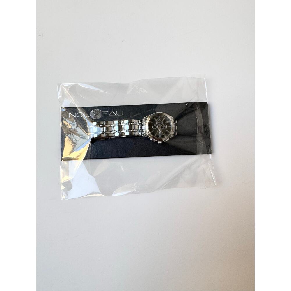 NWT Nouveau Silver Stainless Steel Multi Function Watch - Picture 8 of 10